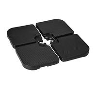 Outsunny Lot de 4 dalles de lestage pour parasol déporté 99×99×8 à remplir eau/sable 60–80 kg Noir