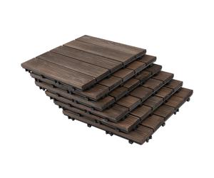 Outsunny Dalle de terrasse lot de 27 composite DIY pose facile convient pour patio balcon terrasse extérieur en bois dalles étanches