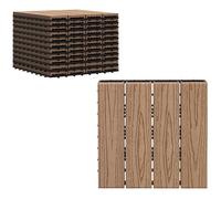 Outsunny Dalles terrasse - caillebotis - Lot de 11 pcs, Surface Max. 1 m² - emboîtables, Installation très Simple, dim. 30 x 30 cm