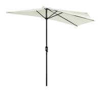 Outsunny Demi-Parasol Ø 2,7 m Parasol de Balcon 5 Entretoises Crème
