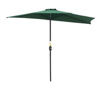 Outsunny Demi-parasol de balcon 5 entretoises métal polyester 2,69×1,38×2,36 m Vert