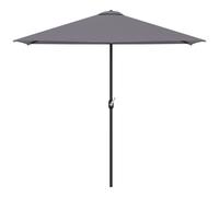 Outsunny Demi-parasol Ø 230 cm Parasol de balcon terrasse avec manivelle Protection solaire UV Polyester, gris