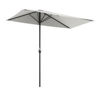 Outsunny Demi-parasol Ø 230 cm Parasol de balcon terrasse avec manivelle Protection solaire UV Polyester, crème