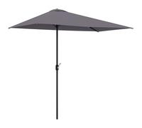 Outsunny Demi-parasol Ø 230 cm Parasol de balcon terrasse avec manivelle Protection solaire UV Polyester pour contre au mur, porche, balcon, gris