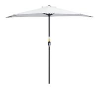 Outsunny Demi-Parasol Ø 2,6 m, parasol de balcon 5 entretoises acier polyester crème