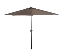 Outsunny Demi-parasol 2,7 x 1,4 m parasol de balcon avec ouverture fermeture manivelle, 5 entretoises en métal, polyester 180 g/m², café