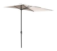 Outsunny Demi-parasol Ø 230 cm Parasol de balcon terrasse avec manivelle Protection solaire UV Polyester pour contre au mur, porche, balcon, crème