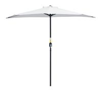 Outsunny - Demi parasol - Acier - 260x135x230cm - Blanc