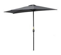 Outsunny Demi parasol parasol de balcon 5 entretoises métal cheminée incluse 2,93 x 1,5 x 2,49 m polyester haute densité gris
