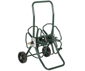 Outsunny Dévidoir de tuyau d'arrosage sur roues 30 m Ø16 mm Métal Vert
