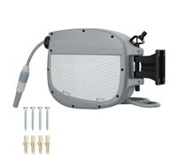 Outsunny Dévidoir de Tuyau Rétractable 10+1 m avec Buse 2 Modes Verrouillage Automatique et Rétraction Contrôlée Support Gris