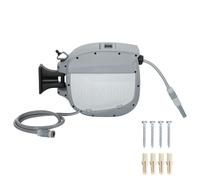 Outsunny Dévidoir de tuyau rétractable 20+1,9 m avec buse 2 modes verrouillage automatique et rétraction contrôlée support Gris