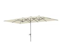 Outsunny Double parasol avec manivelle 451 x 264 cm, protection UV 50+ parasol, résistant au vent parasol de jardin parasol de balcon parasol de marché en aluminium protection solaire pour balcon