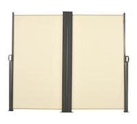 Outsunny - Double store latéral brise-vue paravent rétractable dim. 6L x 1,60H m polyester anti-UV haute densité crème - Crème