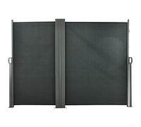 Outsunny Double Store latéral Brise-Vue paravent rétractable dim. 6L x 1,80H m Polyester Anti-UV Haute densité 180 g/m² Gris