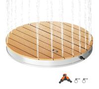 Outsunny Douche de Jardin extérieure Portable, Douche de Camping Hauteur de Fontaine réglable jusqu'à 4 m, Structure en Aluminium, résistante aux UV et au Gel pour Piscine, Plage et Spa. Ø 70,5 cm