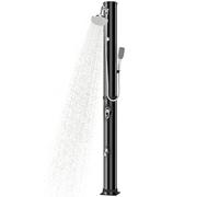 Outsunny Douche Solaire de Jardin 40L avec Douchette à Main et Robinet Lave-Pieds - Douche de Piscine avec Mitigeur Eau Chaude, 218cm de Haut, Pression 3,5 Bar, Matériau Anti-UV, Noir