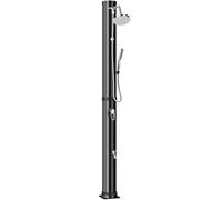 Outsunny Douche Solaire de Jardin 40L avec Douchette à Main et Robinet Lave-Pieds Mitigeur Eau Chaude 218cm de Haut Anti-UV Noir