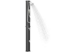 Outsunny Douche Solaire de Jardin XXL 60L avec Douchette à Main et Robinet - Douche Extérieure de Piscine avec Mitigeur Eau Chaude/Froide, Hauteur 208 cm, Pression 3,5 Bar, Noir