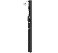 Outsunny Douche Solaire de Jardin XXL 60L avec Douchette à Main et Robinet Mitigeur Eau Chaude/Froide Hauteur 208 cm Noir