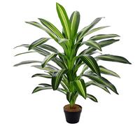 Outsunny Dracaena Artificiel de 110 cm, 40 Feuilles avec Pot de pépinière, Faux Arbre Tropical pour décoration intérieure