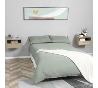 Outsunny Duo Tables de Chevet Murales Aspect Chêne Clair Design Épuré Installation Simplifiée | Aosom France