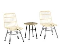 Outsunny - Ensemble bistro de jardin - Résine tressée PE - 46x62x86cm - Crème