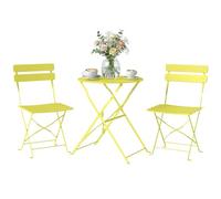 Outsunny Ensemble Bistrot de Jardin 3 Pièces san Montage Métal Jaune