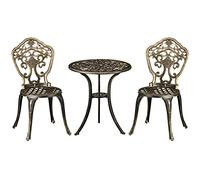 Outsunny Ensemble Bistrot pour Jardin Table 2 Chaises 2 Personnes Bronze