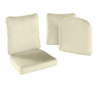 Outsunny Ensemble de 2 Coussins d'assise avec Dossier Confortable Crème