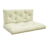 Outsunny Ensemble de 2 Coussins pour canapé Palette 2 Places Grand Confort dim. 120L x 80l x 12H cm Polyester crème