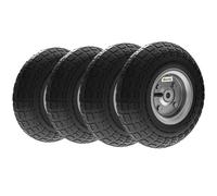 Outsunny Ensemble de 4 roues pour brouette, pneus en caoutchouc Ø255 x 75 mm, noir noir