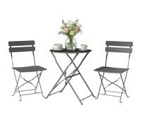 Outsunny Ensemble de bistrot jardin 58 x 58 x 70 cm Gris