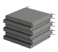 Outsunny Ensemble de coussins pour chaises de salle à manger 46x42x7 cm 6 pièces avec housse lavable et liens imperméable anti-UV gris foncé