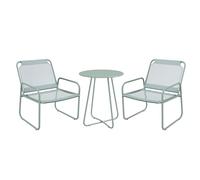 Outsunny Ensemble de Jardin 3 pièces, Salon de Jardin, 2 fauteuils 1 Table Ronde, Acier et Tissu Respirant, Vert