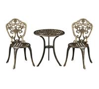 Outsunny - Ensemble de jardin bistro - Aluminium - 39x52x88cm - Bronze
