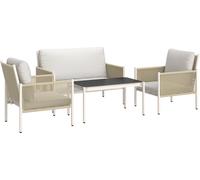 Outsunny Ensemble de meubles de jardin en poly rotin Lounge Set avec canapé 2 places Fauteuil Table en verre