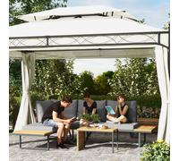 Outsunny Ensemble de meubles de jardin modulable en bois d'acacia 6 places, salon de jardin d'angle avec table, gris