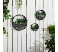 Outsunny Ensemble de pots de fleurs pour mur, 3 pièces, empilables, en acier + acrylique, noir