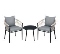 Outsunny - Ensemble de salon de jardin - Acier - 57x60x75cm - Gris