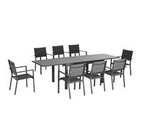 Outsunny Ensemble de salon de jardin Aluminium 270 x 90 x 75 cm Gris