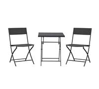 Outsunny Ensemble Meubles de Jardin Design Table carré et chaises Pliables résine tressée Imitation rotin Marron
