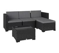Outsunny Ensemble Modulaire de Jardin en Rotin 5 Pièces avec Coussins, Canapé d'Angle Gris
