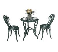 Outsunny Ensemble Salon de Jardin 2 Places, 2 chaises + Table Vert Vieilli