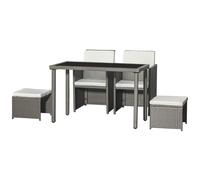 Outsunny - Ensemble salon de jardin - Résine tressée imitation rotin - 120x60x75cm - Gris