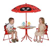 Outsunny Ensemble Salon de Jardin Enfant 4 pcs Design Grenouille Rouge