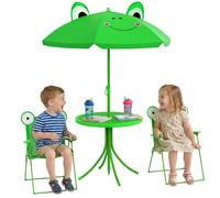 Outsunny Ensemble Salon de Jardin Enfant 4 pcs Design Grenouille Vert