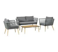 Outsunny - Ensemble salon de jardin - Résine tressée en PE - 130x65x68cm - Gris