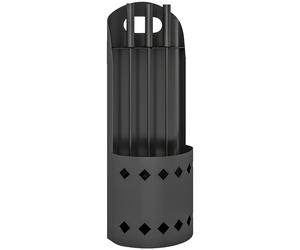 Outsunny Ensemble serviteur de cheminée 4 pièces, accessoire outils cheminee avec balai pelle tisonnier et support, en métal noir