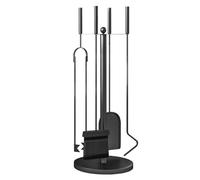 Outsunny Ensemble Serviteur de Cheminée Outils de Cheminée 5 Pièces Noir